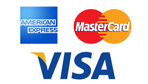 We accept American Express, MasterCard and Visa